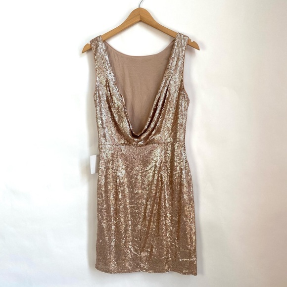 Lulu’s Rose Gold Sequin Mini Dress L. NWT - Picture 8 of 12